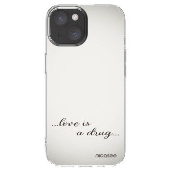 Picasee silikonový průhledný obal pro Apple iPhone 15 - Love is a drug