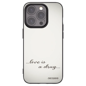 Picasee silikonový černý obal pro Apple iPhone 15 Pro - Love is a drug
