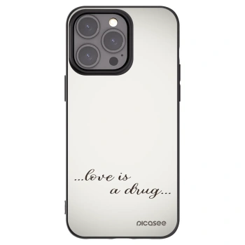 Picasee silikonový černý obal pro Apple iPhone 15 Pro Max - Love is a drug