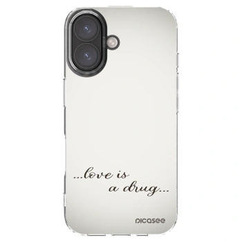 Picasee silikonový průhledný obal pro Apple iPhone 16 - Love is a drug
