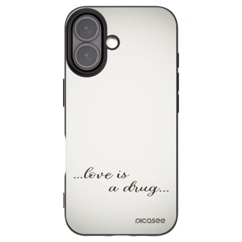 Picasee silikonový černý obal pro Apple iPhone 16 - Love is a drug
