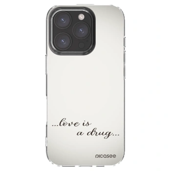Picasee silikonový průhledný obal pro Apple iPhone 16 Pro - Love is a drug