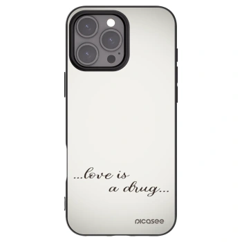 Picasee silikonový černý obal pro Apple iPhone 16 Pro Max - Love is a drug