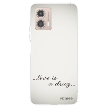 Picasee silikonový průhledný obal pro Motorola Moto G53 5G - Love is a drug