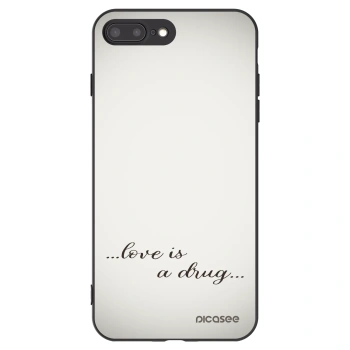 Picasee silikonový černý obal pro Apple iPhone 8 Plus - Love is a drug