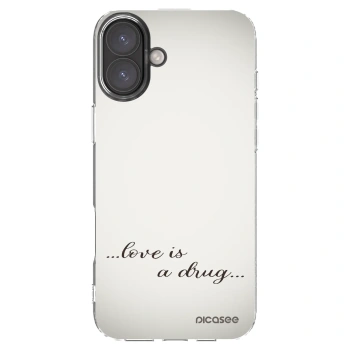 Picasee silikonový průhledný obal pro Apple iPhone 16 Plus - Love is a drug
