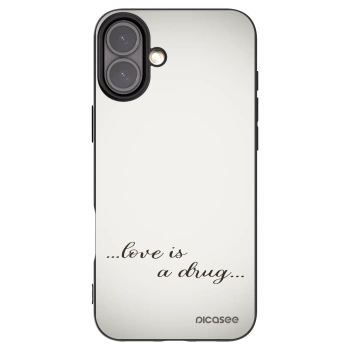 Picasee silikonový černý obal pro Apple iPhone 16 Plus - Love is a drug