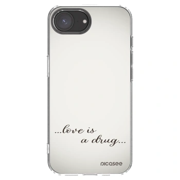 Picasee silikonový průhledný obal pro Apple iPhone 16e - Love is a drug