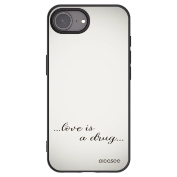 Picasee silikonový černý obal pro Apple iPhone 16e - Love is a drug