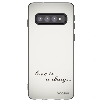 Picasee silikonový černý obal pro Samsung Galaxy S10 G973 - Love is a drug