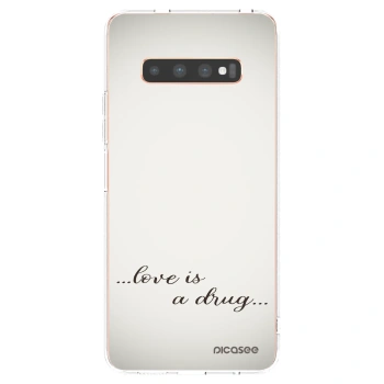 Picasee silikonový průhledný obal pro Samsung Galaxy S10 Plus G975 - Love is a drug
