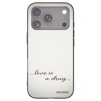 Picasee silikonový černý obal pro Apple iPhone 17 Pro - Love is a drug
