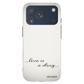 Picasee silikonový průhledný obal pro Apple iPhone 17 Pro - Love is a drug