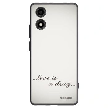 Picasee silikonový černý obal pro Motorola Moto E14 - Love is a drug