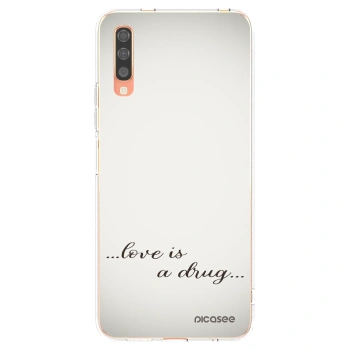Picasee silikonový průhledný obal pro Samsung Galaxy A70 A705F - Love is a drug