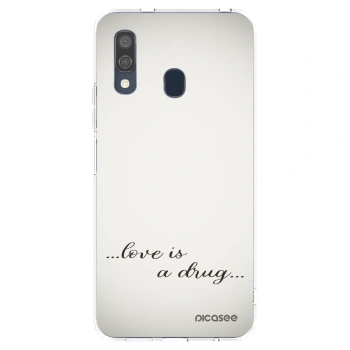 Picasee silikonový průhledný obal pro Samsung Galaxy A40 A405F - Love is a drug