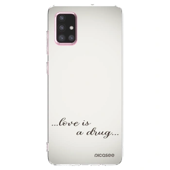 Picasee silikonový průhledný obal pro Samsung Galaxy A71 A715F - Love is a drug