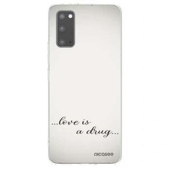 Picasee silikonový průhledný obal pro Samsung Galaxy S20 G980F - Love is a drug