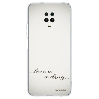 Picasee silikonový průhledný obal pro Xiaomi Redmi Note 9 Pro - Love is a drug
