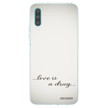 Picasee silikonový průhledný obal pro Samsung Galaxy A30s A307F - Love is a drug