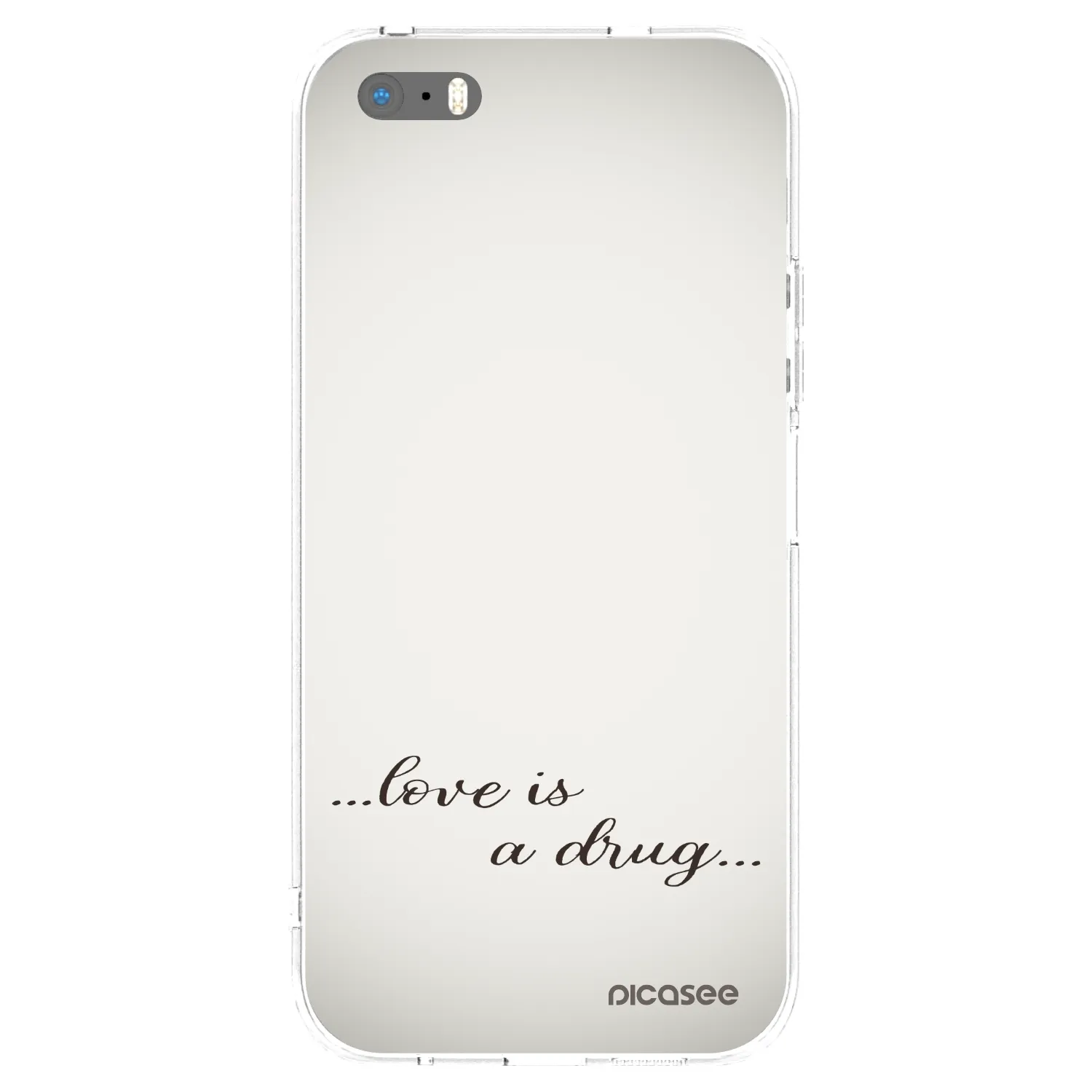 Picasee silikonový průhledný obal pro Apple iPhone 5/5S/SE - Love is a drug