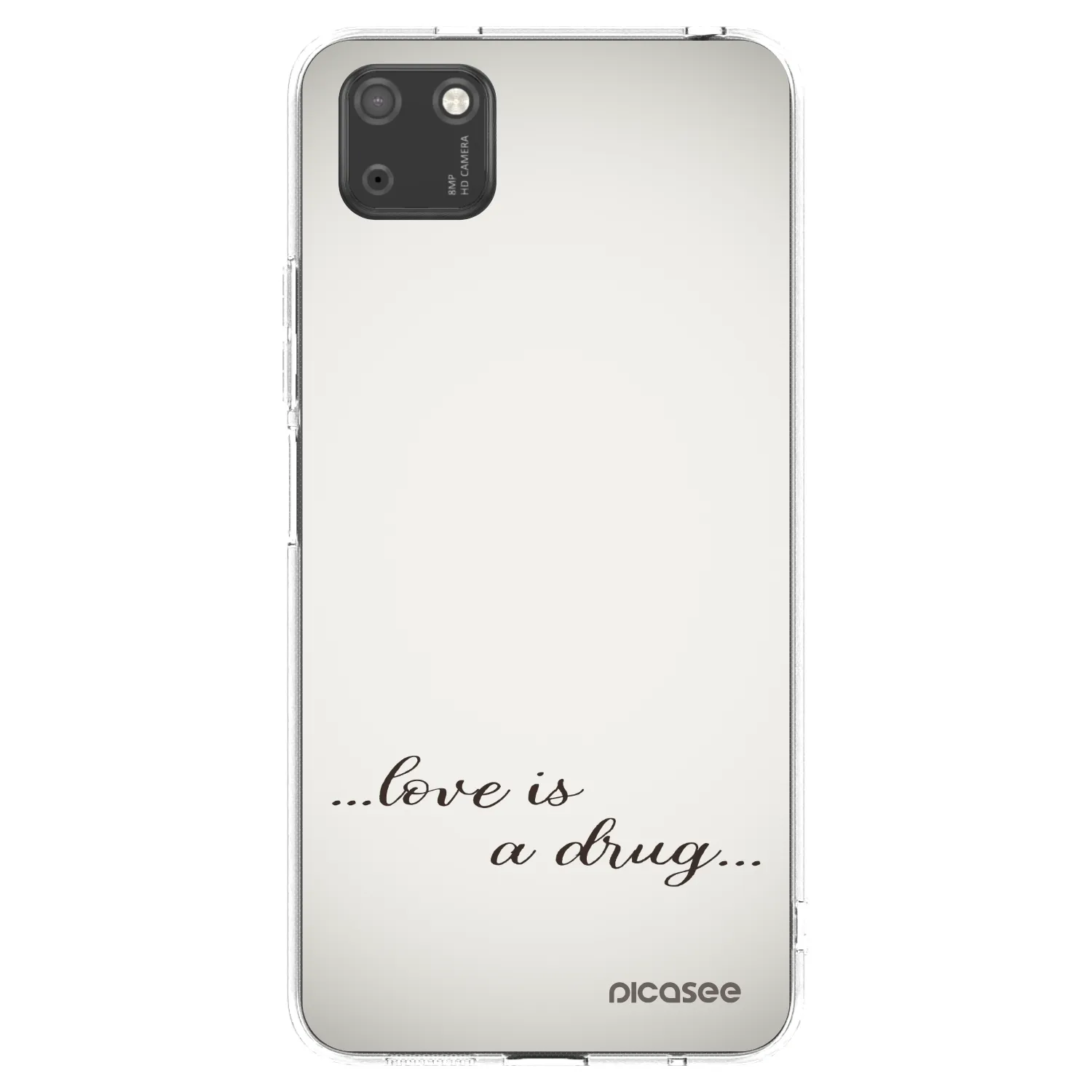 Picasee silikonový průhledný obal pro Huawei Y5P - Love is a drug