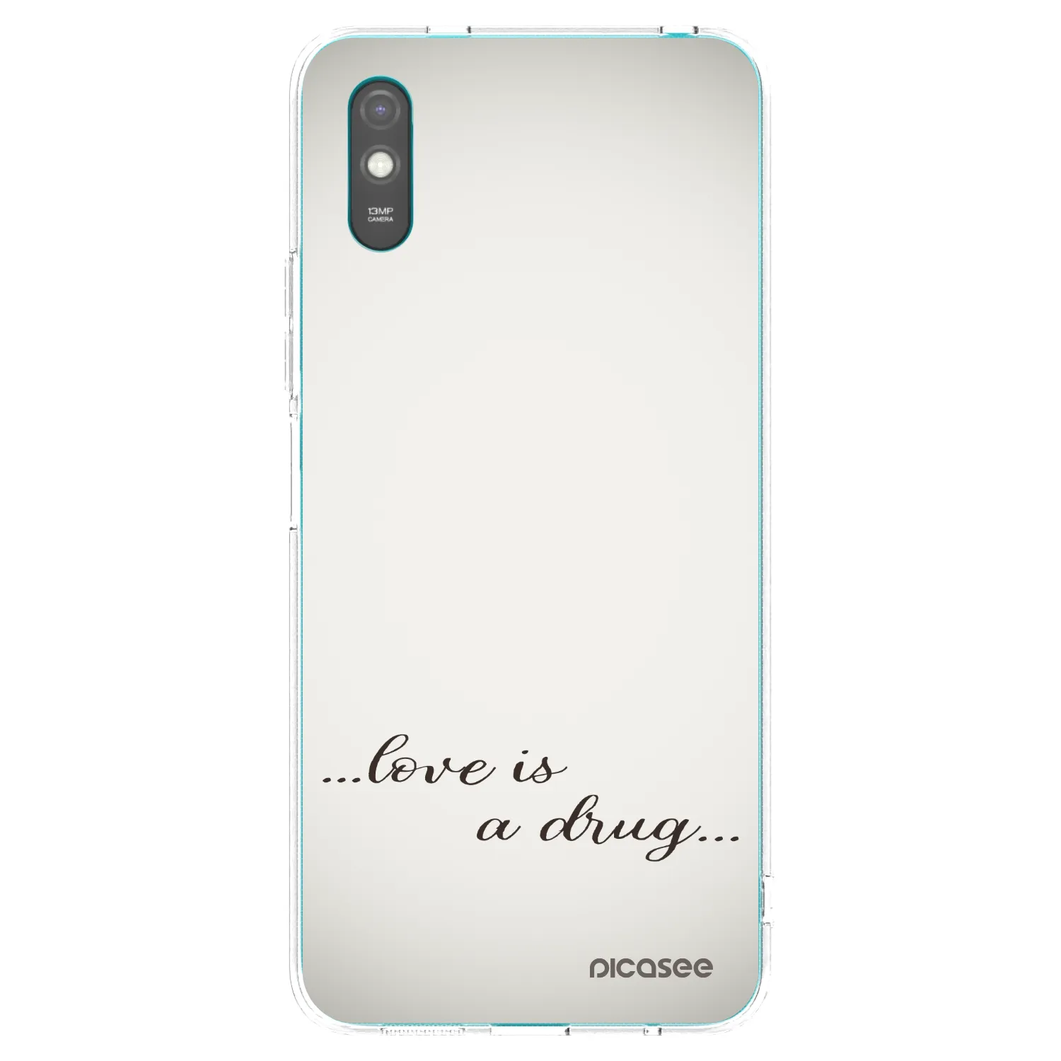 Picasee silikonový průhledný obal pro Xiaomi Redmi 9A - Love is a drug