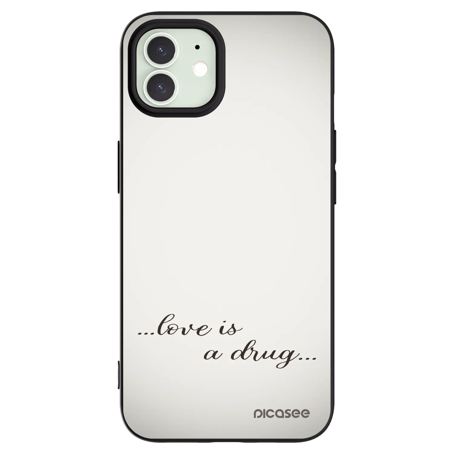 Picasee silikonový černý obal pro Apple iPhone 12 - Love is a drug