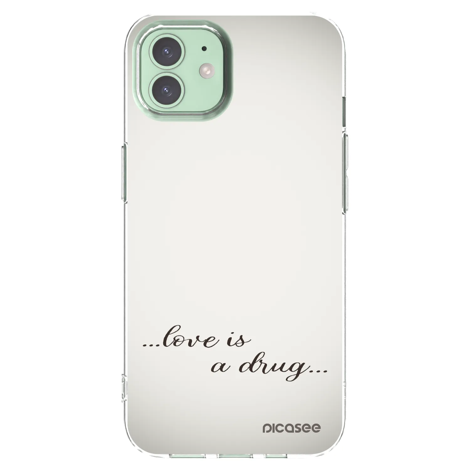 Picasee silikonový průhledný obal pro Apple iPhone 12 - Love is a drug