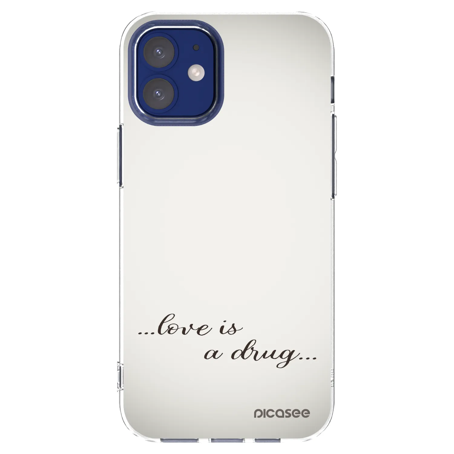 Picasee silikonový průhledný obal pro Apple iPhone 12 mini - Love is a drug