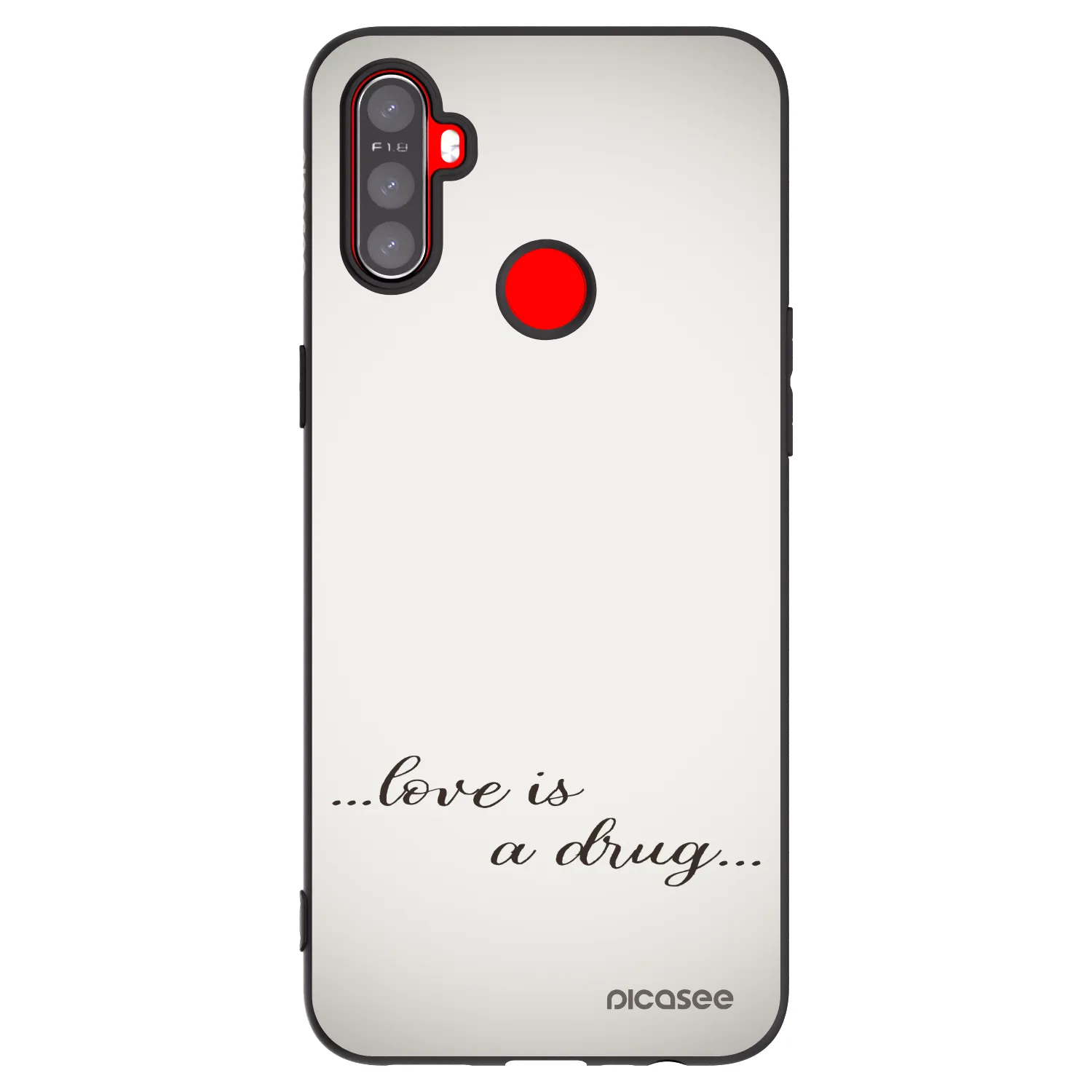 Picasee silikonový černý obal pro Realme C3 - Love is a drug