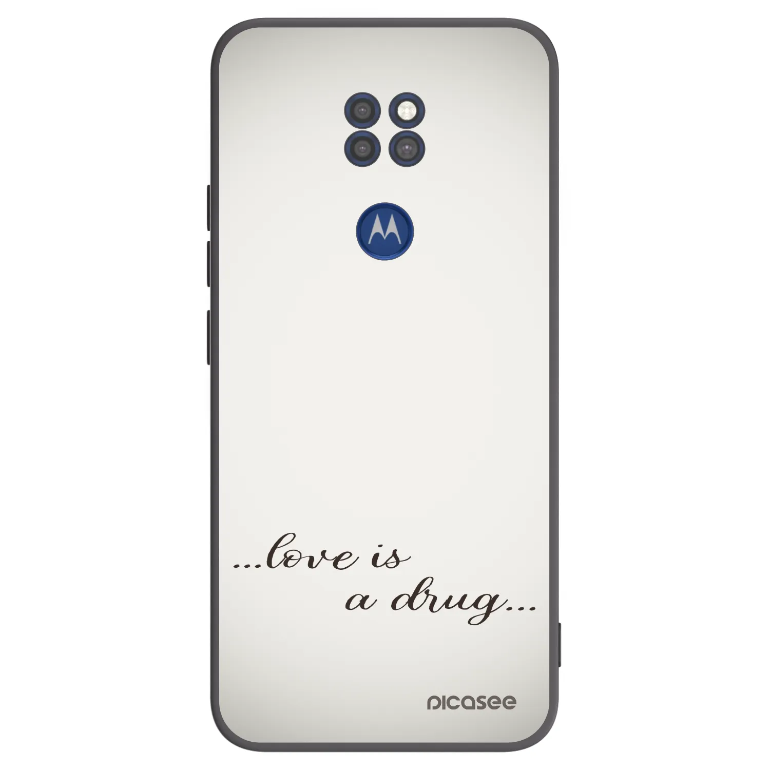 Picasee silikonový černý obal pro Motorola Moto G9 Play - Love is a drug