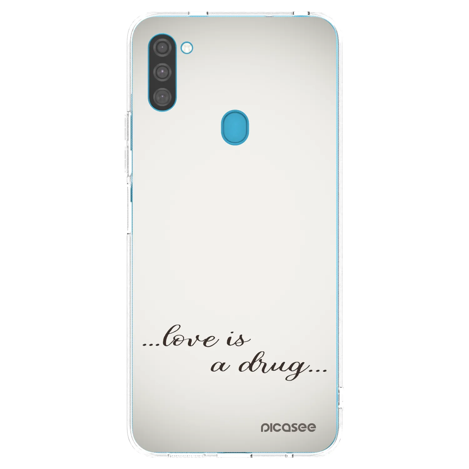 Picasee silikonový průhledný obal pro Samsung Galaxy M11 - Love is a drug