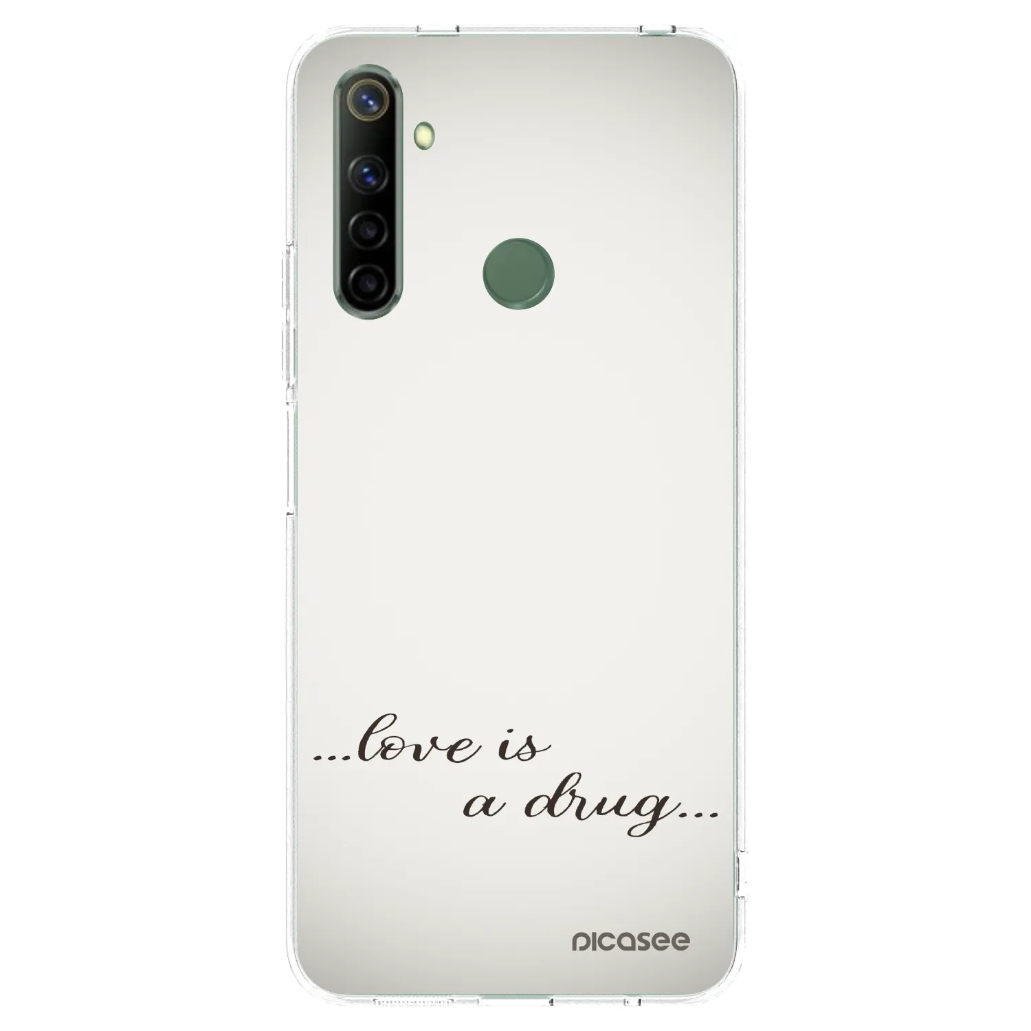 Picasee silikonový průhledný obal pro Realme 6i - Love is a drug