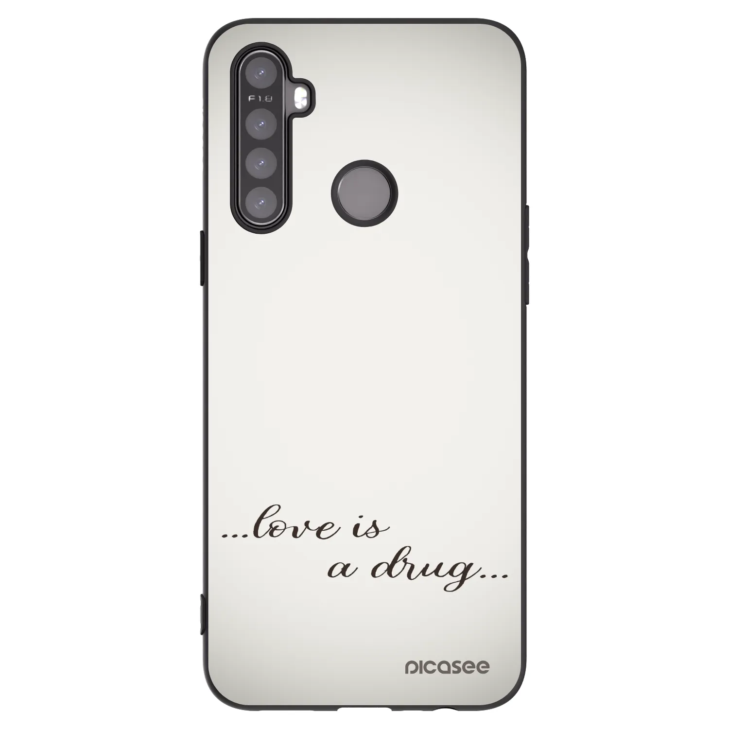 Picasee silikonový černý obal pro Realme 6i - Love is a drug