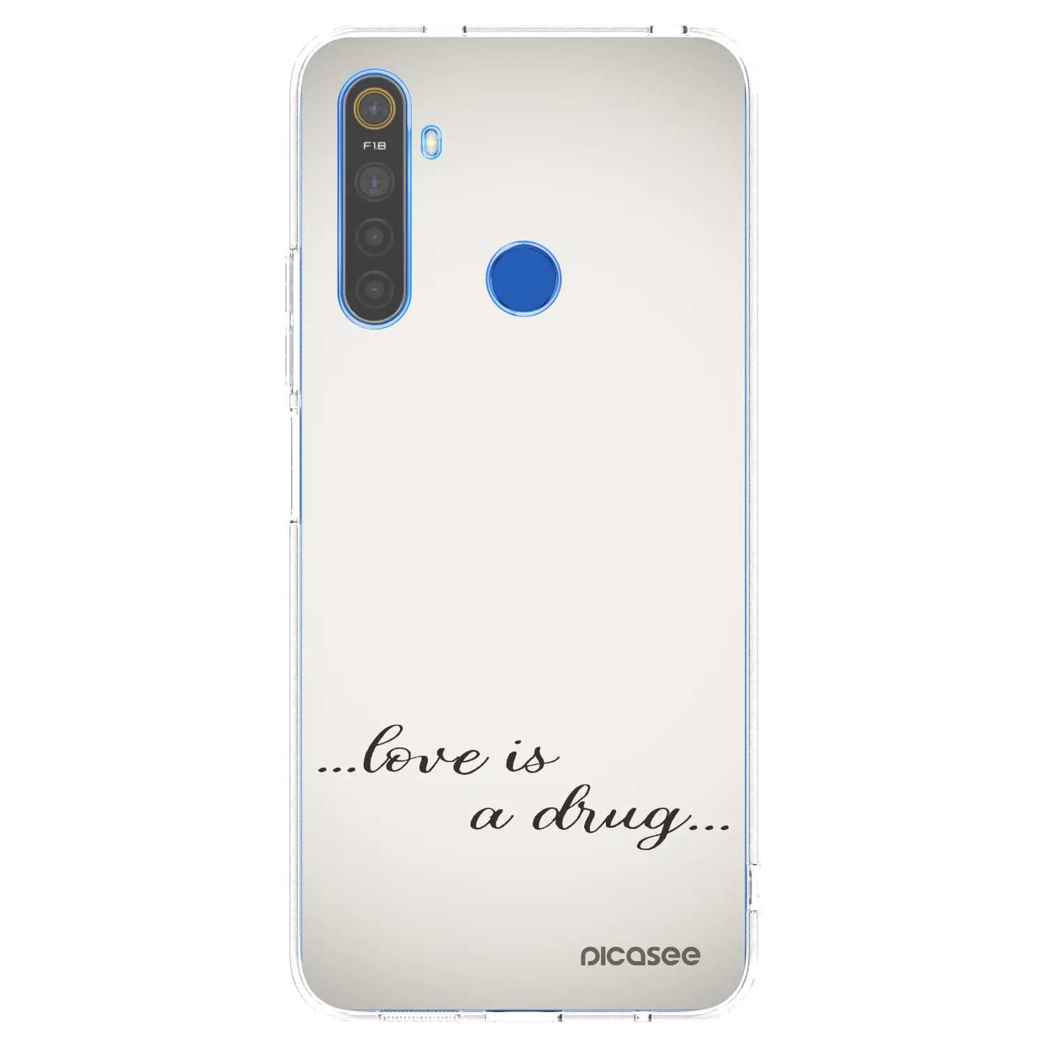 Picasee silikonový průhledný obal pro Realme 5 - Love is a drug