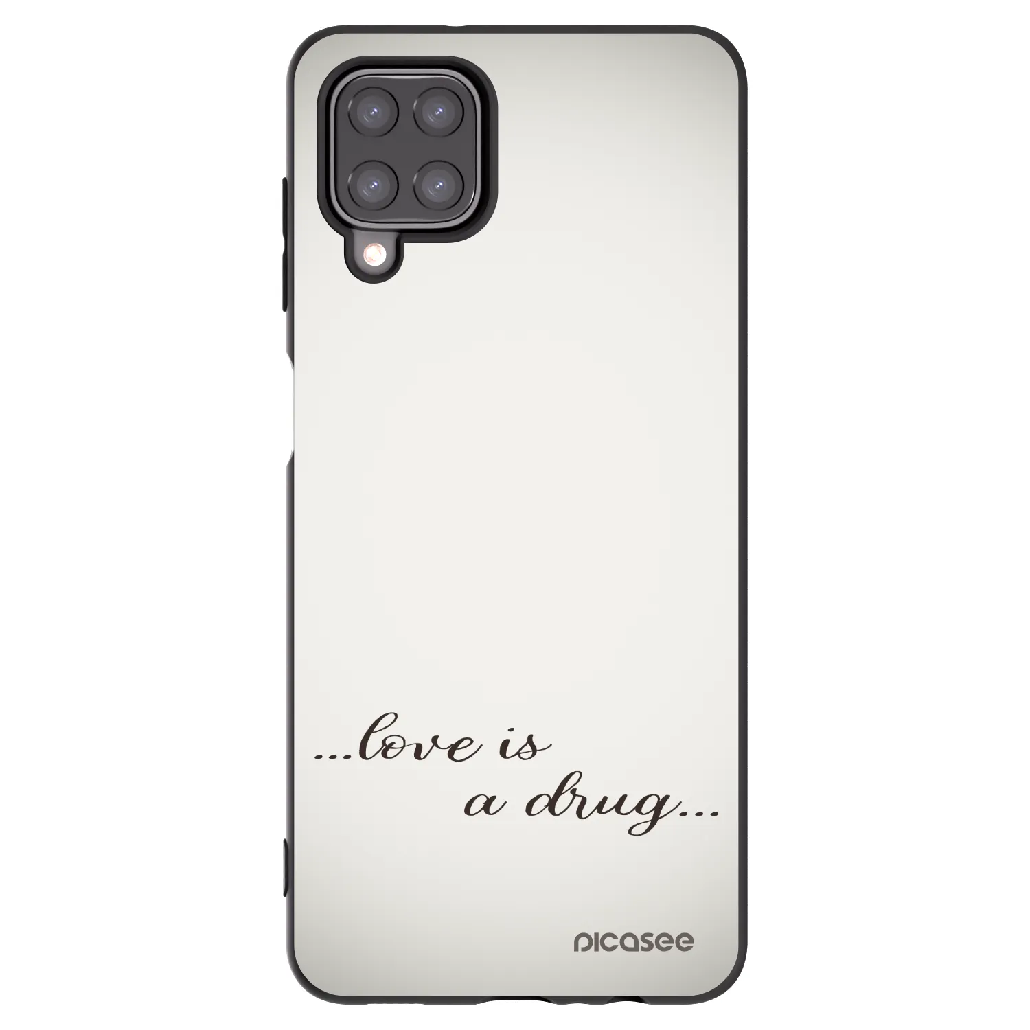 Picasee silikonový černý obal pro Samsung Galaxy A12 A125F - Love is a drug