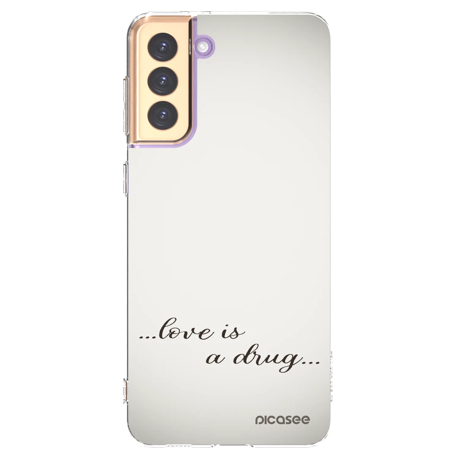 Picasee silikonový průhledný obal pro Samsung Galaxy S21+ 5G G996F - Love is a drug