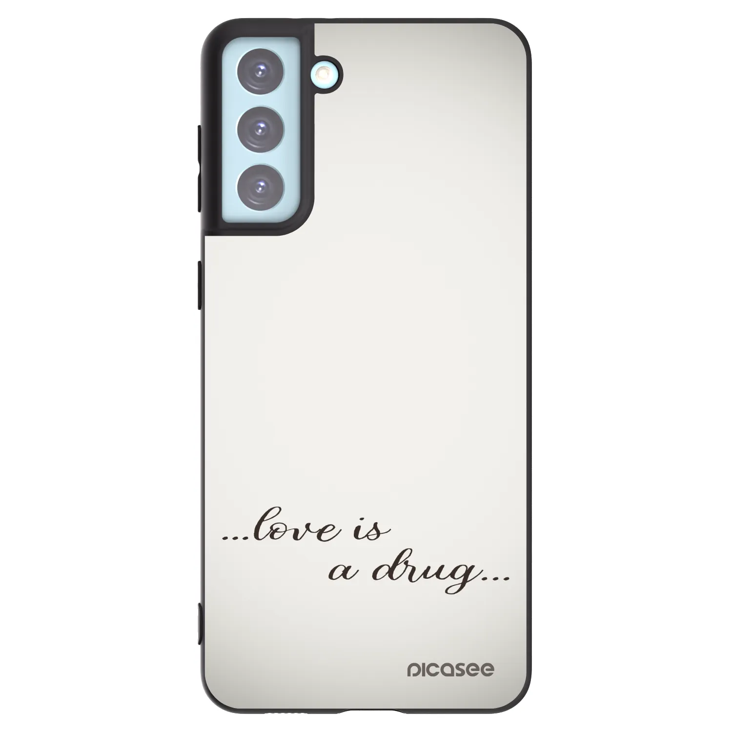Picasee silikonový černý obal pro Samsung Galaxy S21+ 5G G996F - Love is a drug