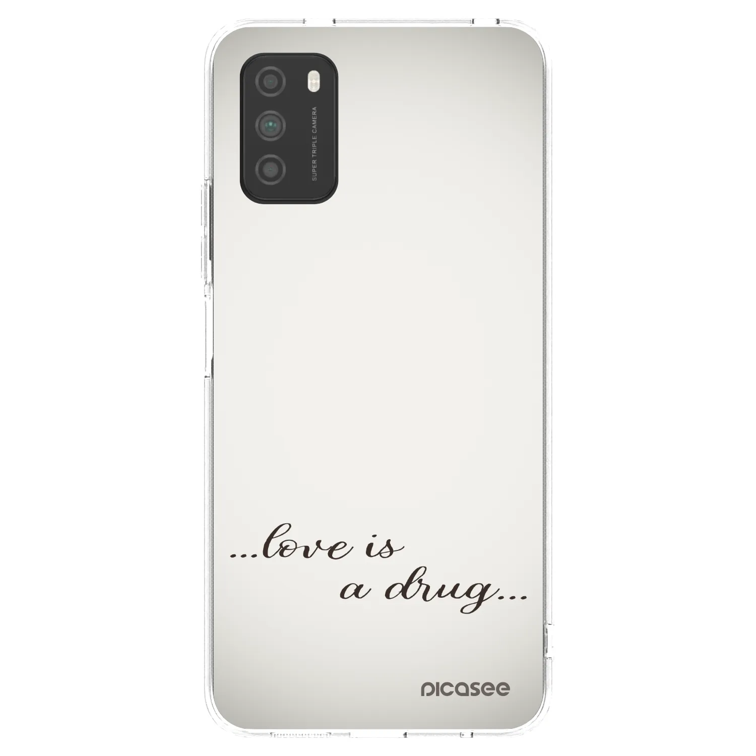 Picasee silikonový průhledný obal pro Xiaomi Poco M3 - Love is a drug