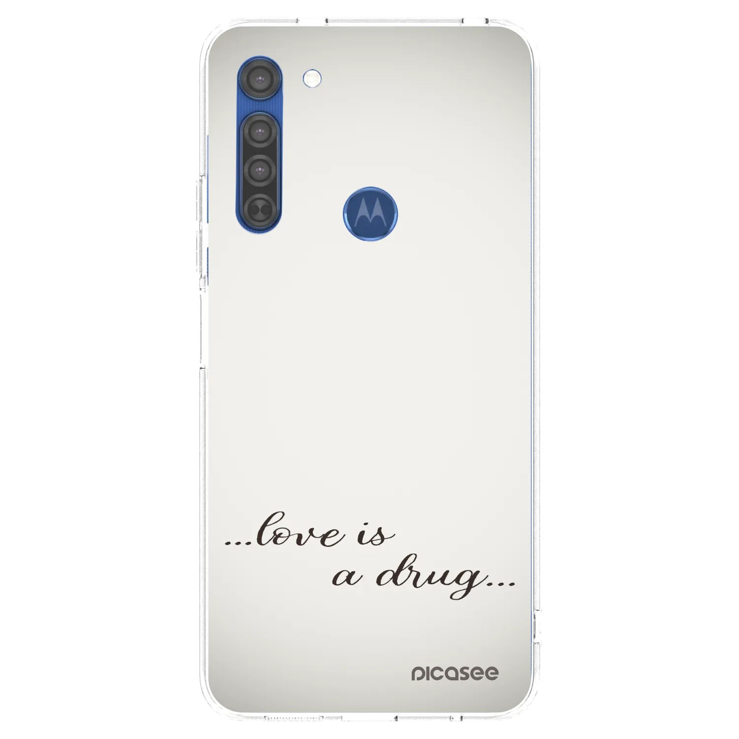 Picasee silikonový průhledný obal pro Motorola Moto G8 - Love is a drug