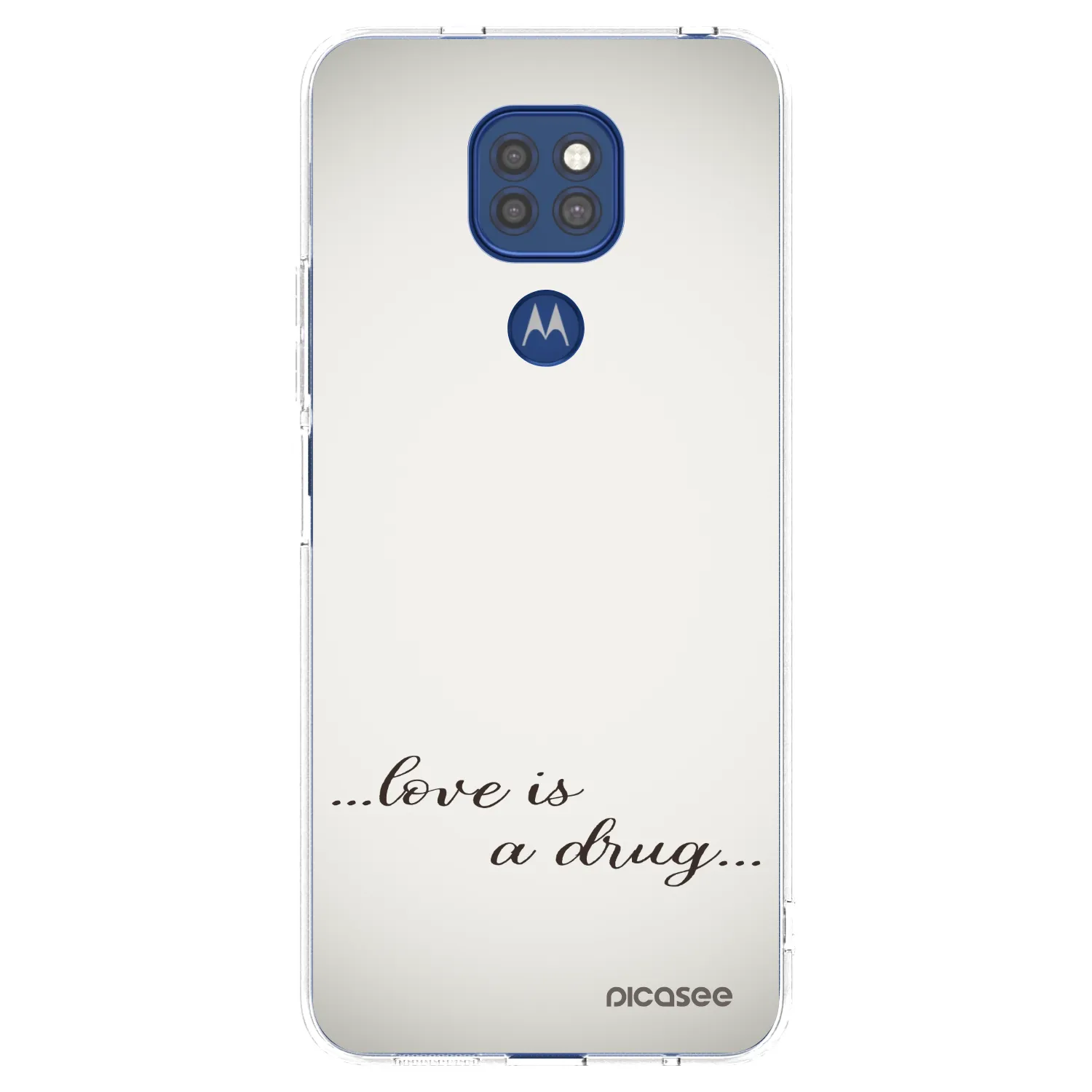 Picasee silikonový průhledný obal pro Motorola Moto G9 Play - Love is a drug