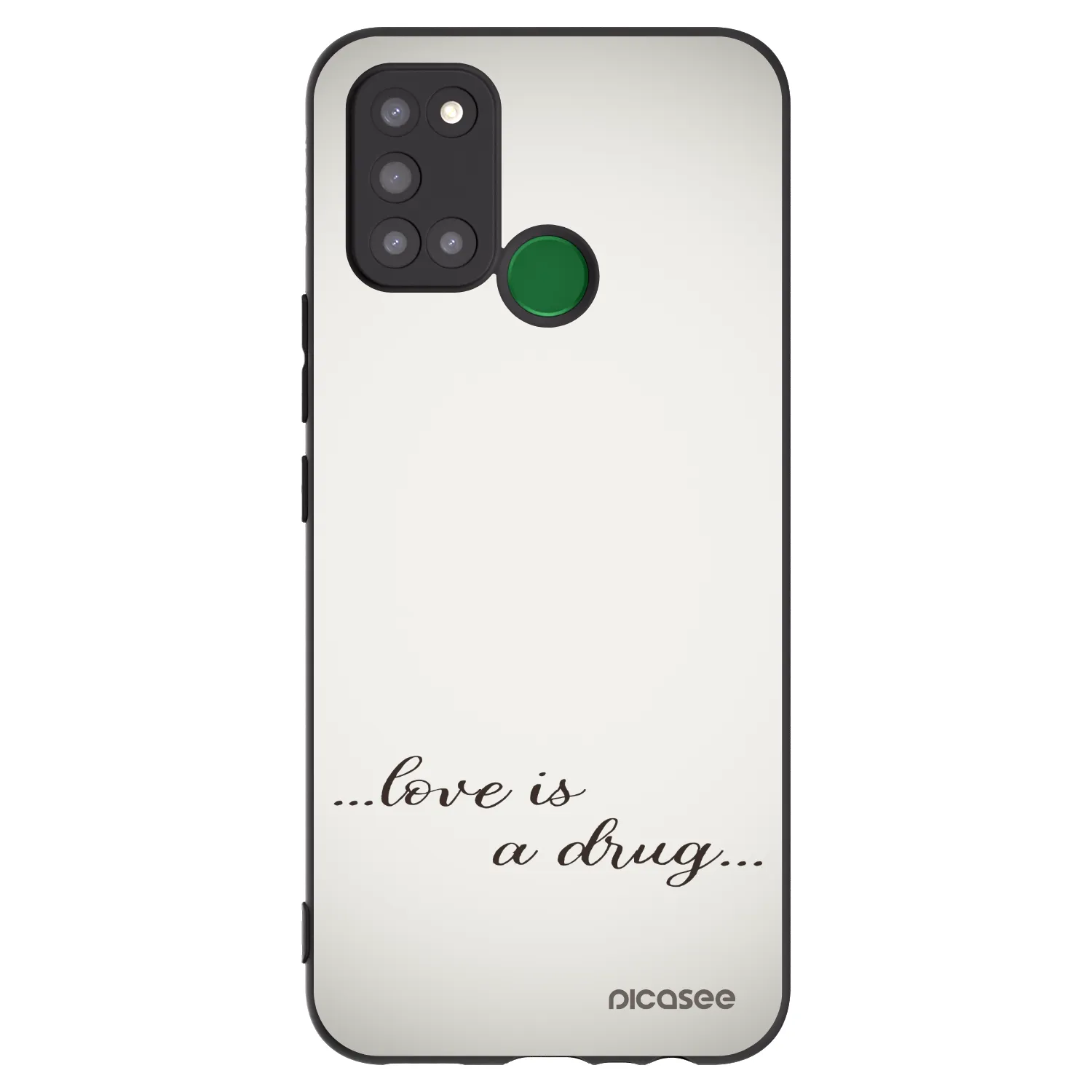 Picasee silikonový černý obal pro Realme 7i - Love is a drug