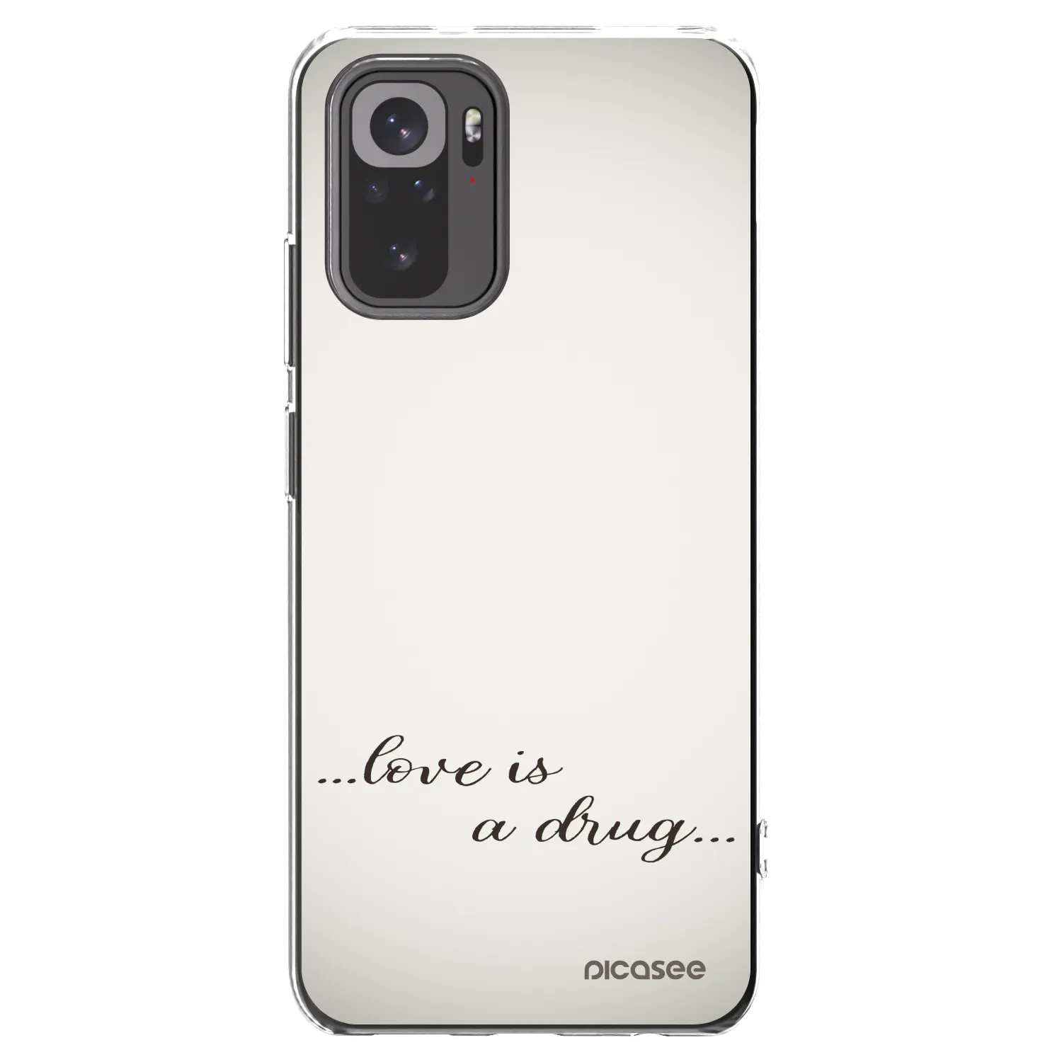 Picasee silikonový průhledný obal pro Xiaomi Redmi Note 10S - Love is a drug