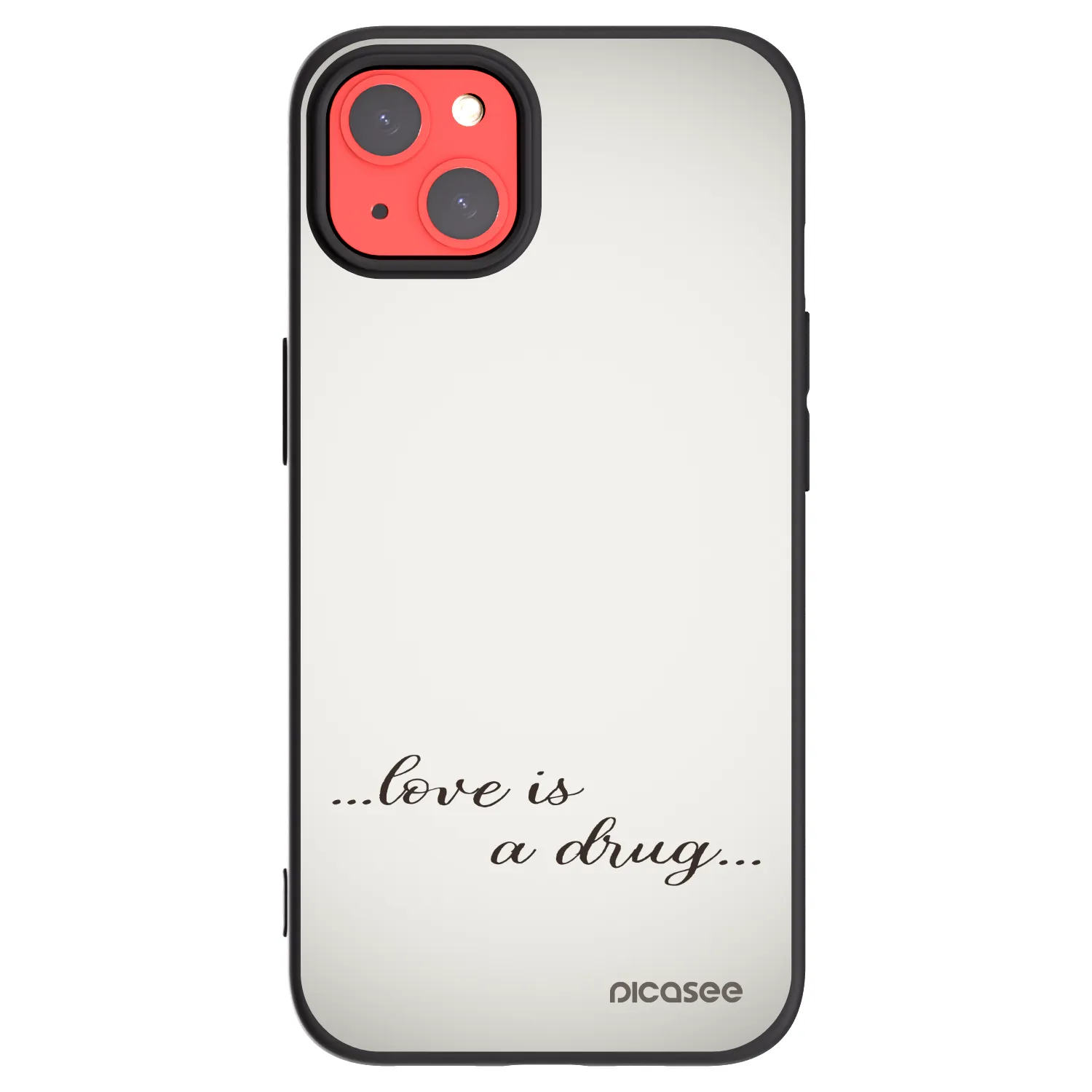 Picasee silikonový černý obal pro Apple iPhone 13 - Love is a drug