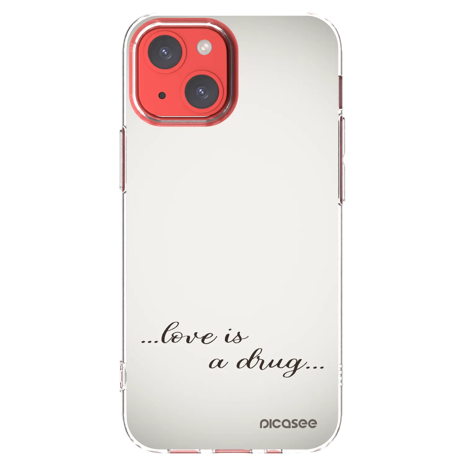 Picasee silikonový průhledný obal pro Apple iPhone 13 mini - Love is a drug
