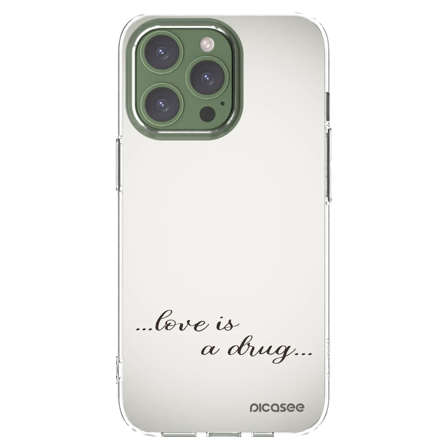 Picasee silikonový průhledný obal pro Apple iPhone 13 Pro - Love is a drug