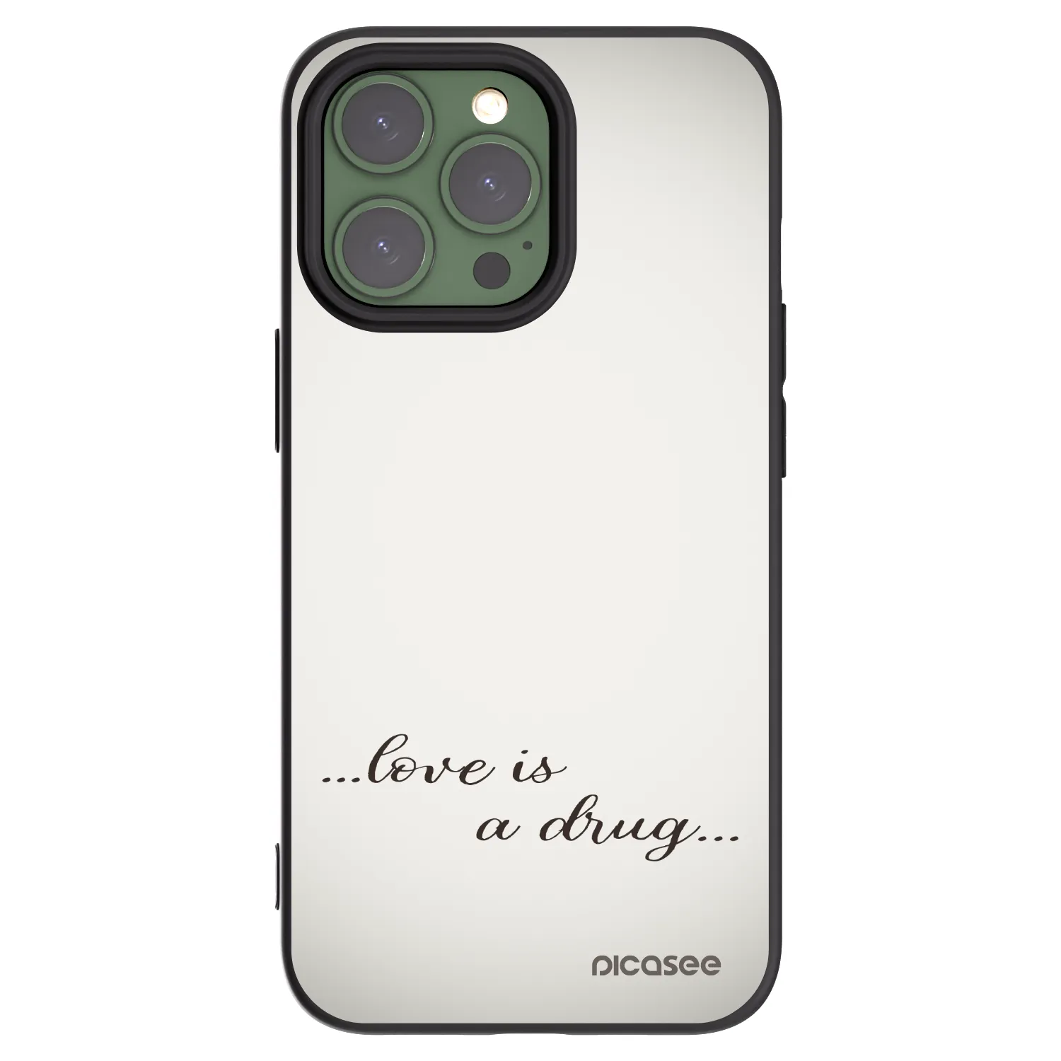 Picasee silikonový černý obal pro Apple iPhone 13 Pro - Love is a drug
