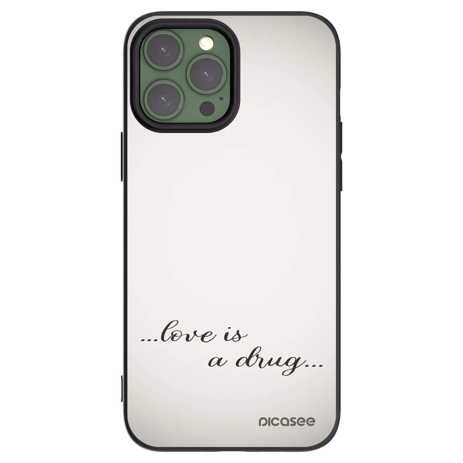 Picasee silikonový černý obal pro Apple iPhone 13 Pro Max - Love is a drug