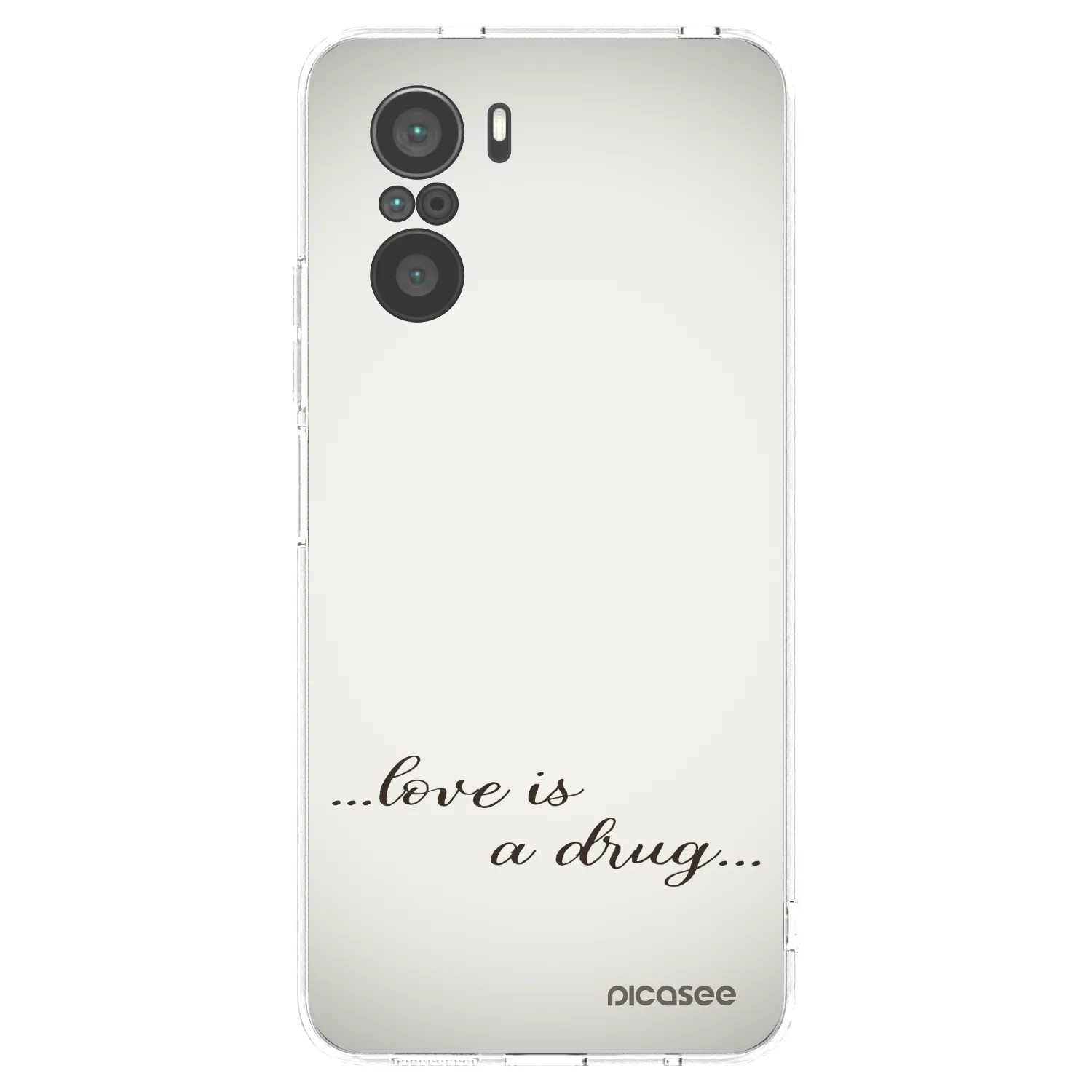Picasee silikonový průhledný obal pro Xiaomi Poco F3 - Love is a drug